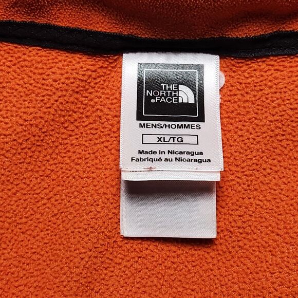 The North Face Menx XL Fleece Sweater Orange Breast Zipper Pocket - Picture 3 of 8